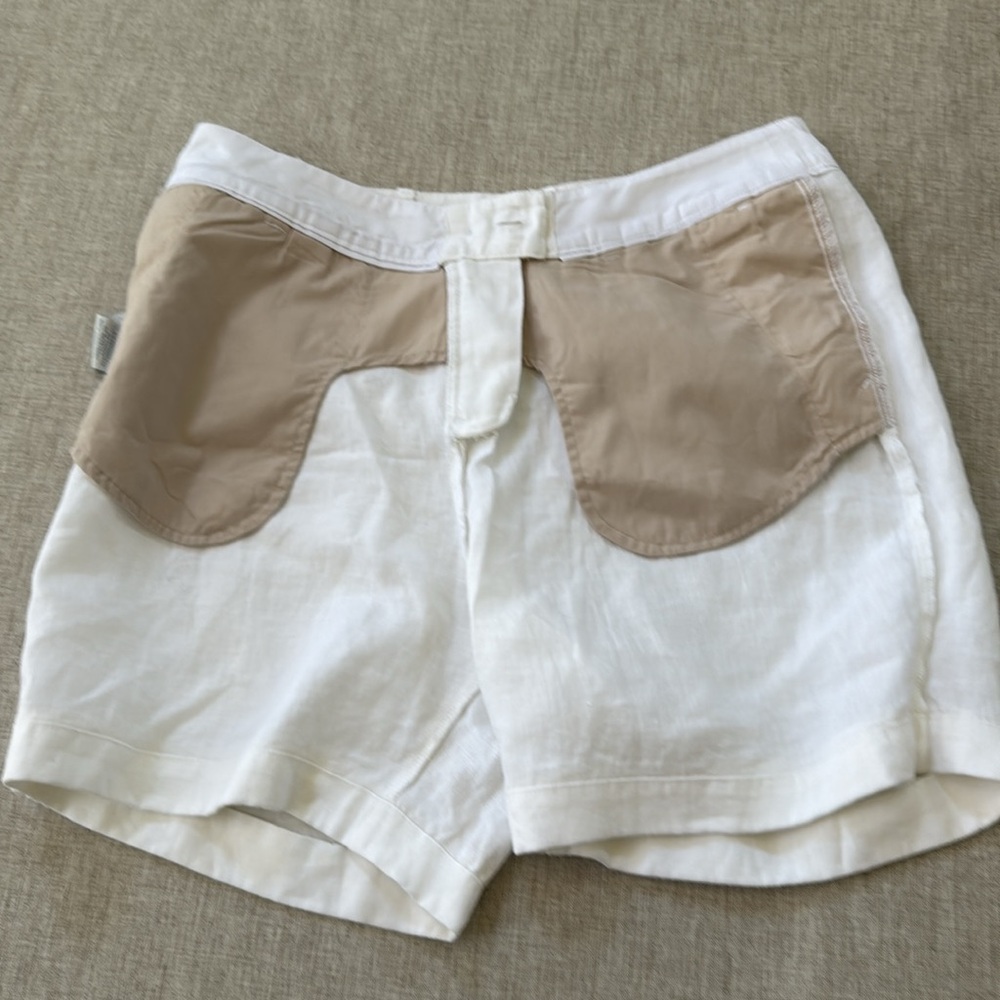 BODEN 100%‎ Linen Shorts White Folded Hem Women’s Size 4L pleated - Picture 11 of 12
